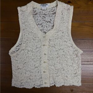 Ivory Lace Sleeveless Top